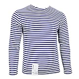 Genuine Russian Paratrooper TELNYASHKA Top - Light Blue Striped Long Sleeved T-Shirt