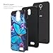 Galaxy Wireless] Compatible for ZTE Maven 3 Case/Overture 3 Case/Prelude Plus Case [Impact Resistant] Silicone Hybrid Dual Layer Protective Case Cover for ZTE Maven 3/Overture 3 Blue Butterfly