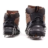 BINGUO 12 Teeth Anti-Slip Traction Cleats Grips Crampon for Snow and Ice Safe Protect Shoes Boots