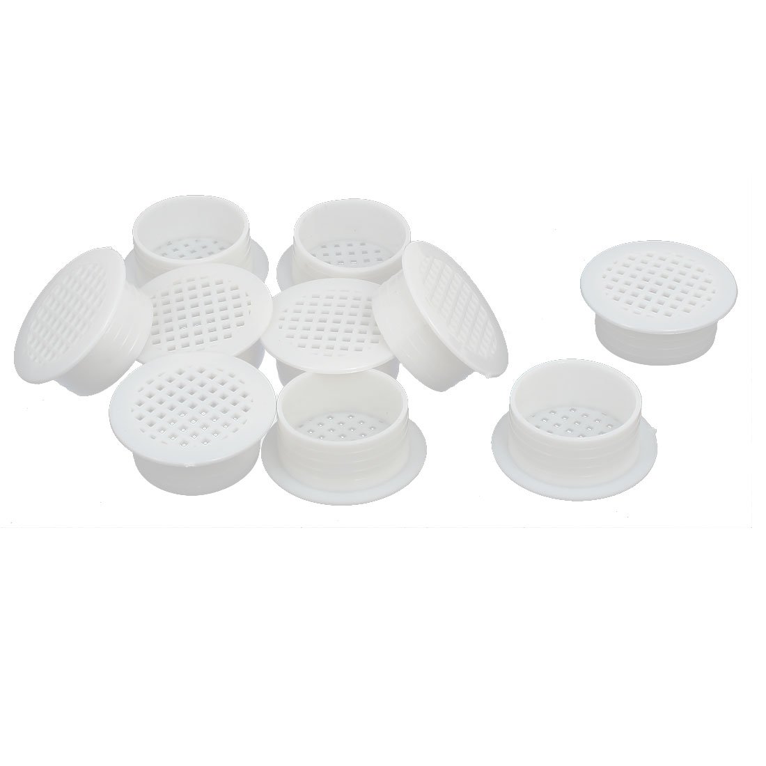 sourcing map Shoes Cabinet 35mm Plastic Square Mesh Hole Air Vent Louver Cover White 10pcs