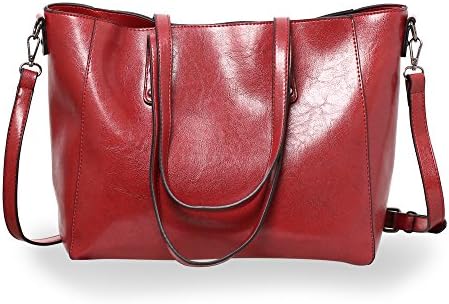 Women Handbags Tote Top Handle Bags Shoulder Bags Large Capacity Shopping Bags Satchel Crossbody Purse (Red)