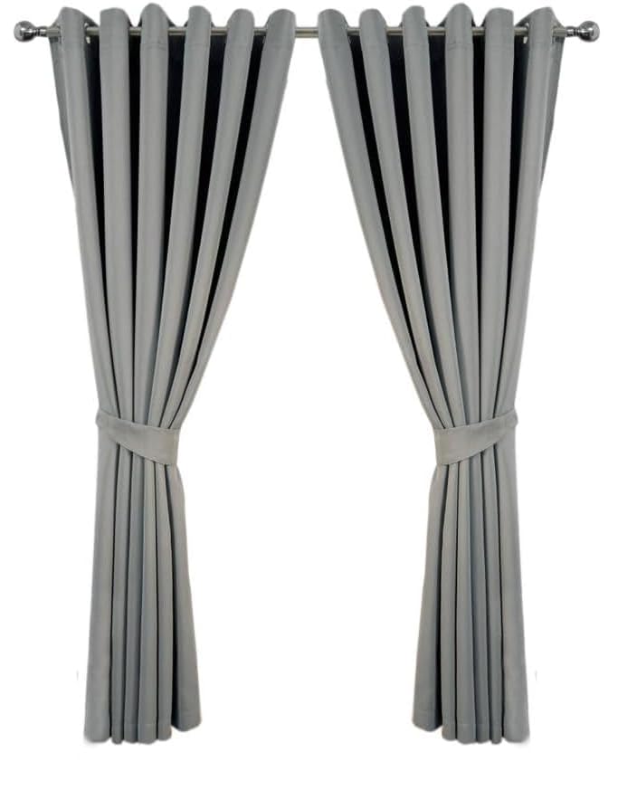 Starz Blackout 2PCS Super Soft Thermal Insulated Eyelet Window Curtains for Living Room Bedroom Home Office Fashion Decoration Drop Noise Reduce 2 Panels Curtain UK (Charcoal, 66x72)