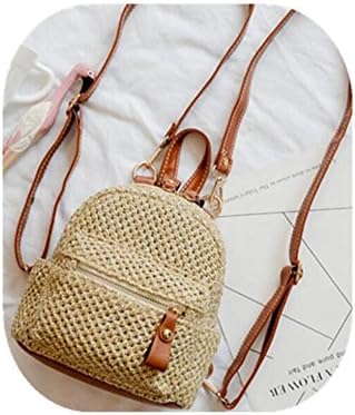 Daniel Pink Bali Vintage Handmade Crossbody Leather Bag Round Straw Beach Bag Girls Circle Rattan Bag Small Bohemian Backpack
