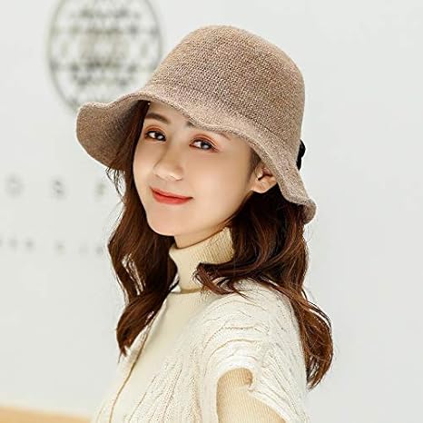 Amazon Co Jp Hvtkln ウールの帽子韓国人女性のファッションの弓バケツの帽子秋と冬の野生のソリッドカラーのかわいい日本の漁師の帽子 Hvtkln Color Khaki Size One Size ホーム キッチン