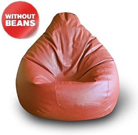 Nexis Sundry Premium Quality Faux Leather Fabric XXL-Relaxing High Back Gaming Tan Bean Bag Suitable for Indoor/Outdoor Use-Filling Not Included-Childproof Zippers
