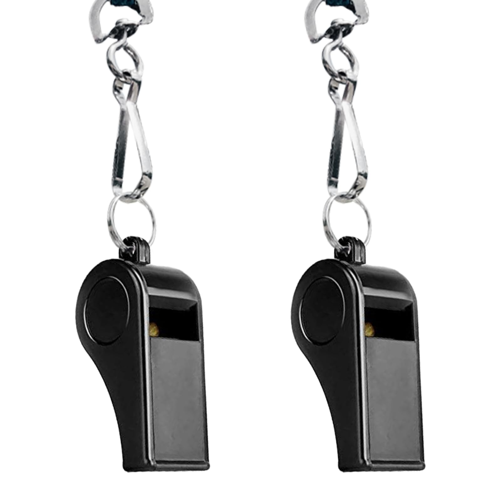 Photo 1 of Menjo Outdoors Plastic Black Whistles Set of 2 Loud Sound Coach Referee Whistles