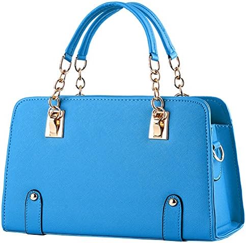 Vusum Women's Leather Handbag Zipper Hobo Satchel Toe Shoulder Bag Blue
