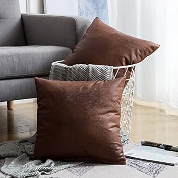 Amazon Com Miulee Pack Of 2 Decorative Faux Leather Modern Pillow
