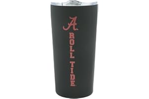 Decorvo University of Alabama Tumbler - Black Roll Tide Double Walled Insulated Travel Thermos with Slide Lid - 18 oz