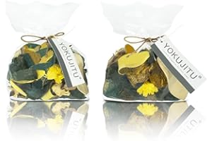 YOKUJITU Potpourri Bags,Turquoise Yellow Decorative Potpourri Bowl Filler,Coconut Orange Scented Potpourri Dried Flowers,Home Fragrance Sachet, Vase Fillers,Summer Bathroom Decor(2 Mini Bags|6 oz)