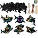 60 Set Shark Scratch Rainbow Tags Magic Scratch Rainbow Paper for Shark Birthday Party Supplies