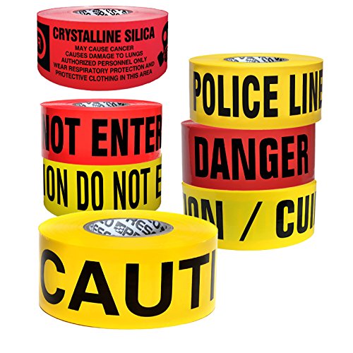 Presco Economy Printed Barricade Tape: 3 in. x 1000 ft. (Yellow with Black"CAUTION CUIDADO" printing)