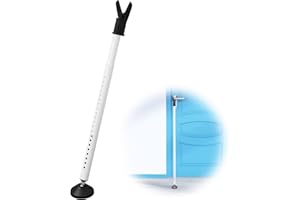CALCHELE 2-in-1 Door Security Bar & Door Stoppers Security Jammer Bar, Adjustable Window Doors Lock Security Bars for Sliding Glass Door, Window, Front Door, Patio Door, Apartment, Hotel Room, White