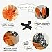 Myjoyday Women's Fascinators Hat for Tea Party Church Cocktail, Feathers Veil Headband with Hair Clip (Orange & Black)