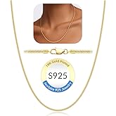 Jewlpire 1.5mm Snake Chain 18K Gold Plated 925 Sterling Silver Chain Necklace for Women, Dainty & Smooth & Shiny Womens Chains Necklace, 16 18 20 22 24 Inch