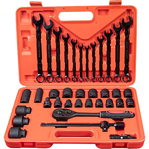 WMC TOOLS Steckschlüsselsatz Werkzeug Set 37 teilig Werkzeugkoffer mit Ratsche Nuss Schraubenschlüssel Tools Koffer… – Bild 3