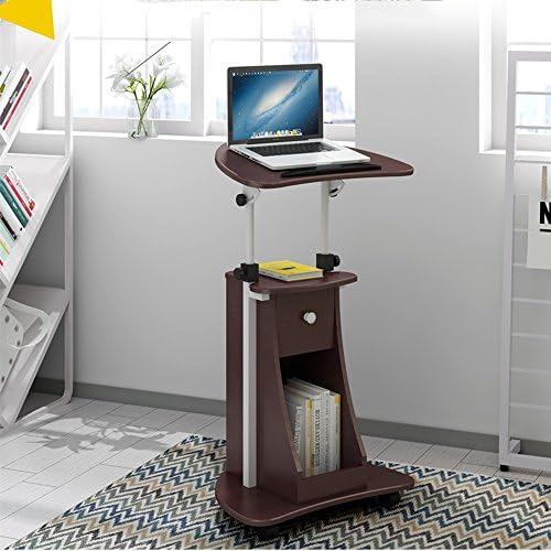 Zfggd Laptop Desk Cart Standing Style Computer Desk Movable Adjustable Floating Desk With Storage Notebook Bedside Table (color : A)