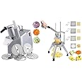 VBENLEM 110V Commercial Food Processor 2 Feeding Holes, 550W Electric Vegetable Slicer 1600 RPM & VEVOR Commercial Vegetable Chopper w/ 4 Replacement Blades