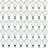 48 Pack of 60 Watt Long Life Incandescent Light Bulb, 130 Volts, Warm White, 3200K, Frost Finish, Medium Base, Rough Service - Vibration Resistant