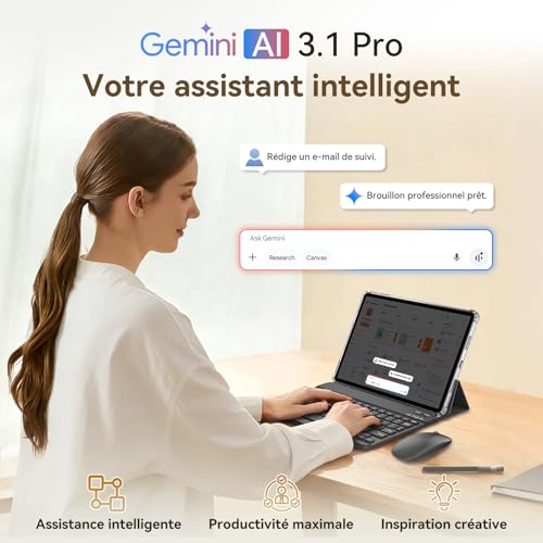TABWEE T12Pro Android 16 Tablette avec Clavier - 2.8K BOE QHD+ Display, Tablette 11 Pouces, Helio G100, 32 GB RAM+256 GB ROM, 8000 mAh, Widevine L1, Gemini AI, GPS, Tablette 4G LTE (Garantie de 4 Ans)
