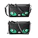 BMC Cute Kitty Animal Face Purse for Girls Teens Women Cosplay - 3 Detachable Straps for Casual Crossbody Bag, Clutch Wristlet, & Evening Shoulder Handbag - PU Faux Leather - Black Cat Design