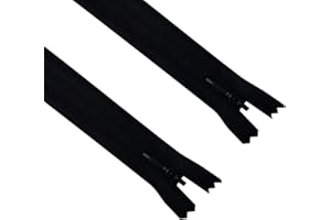 ANPURZII 2PCS #3 7 Inch Black Invisible Zippers For Sewing Skirts, Nylon Coil Bulk Zippers For Pocket, Pillow(Black 7" 2PCS)