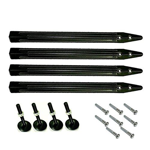 Bally Legs, Levelers and Bolts Black - Set of 4