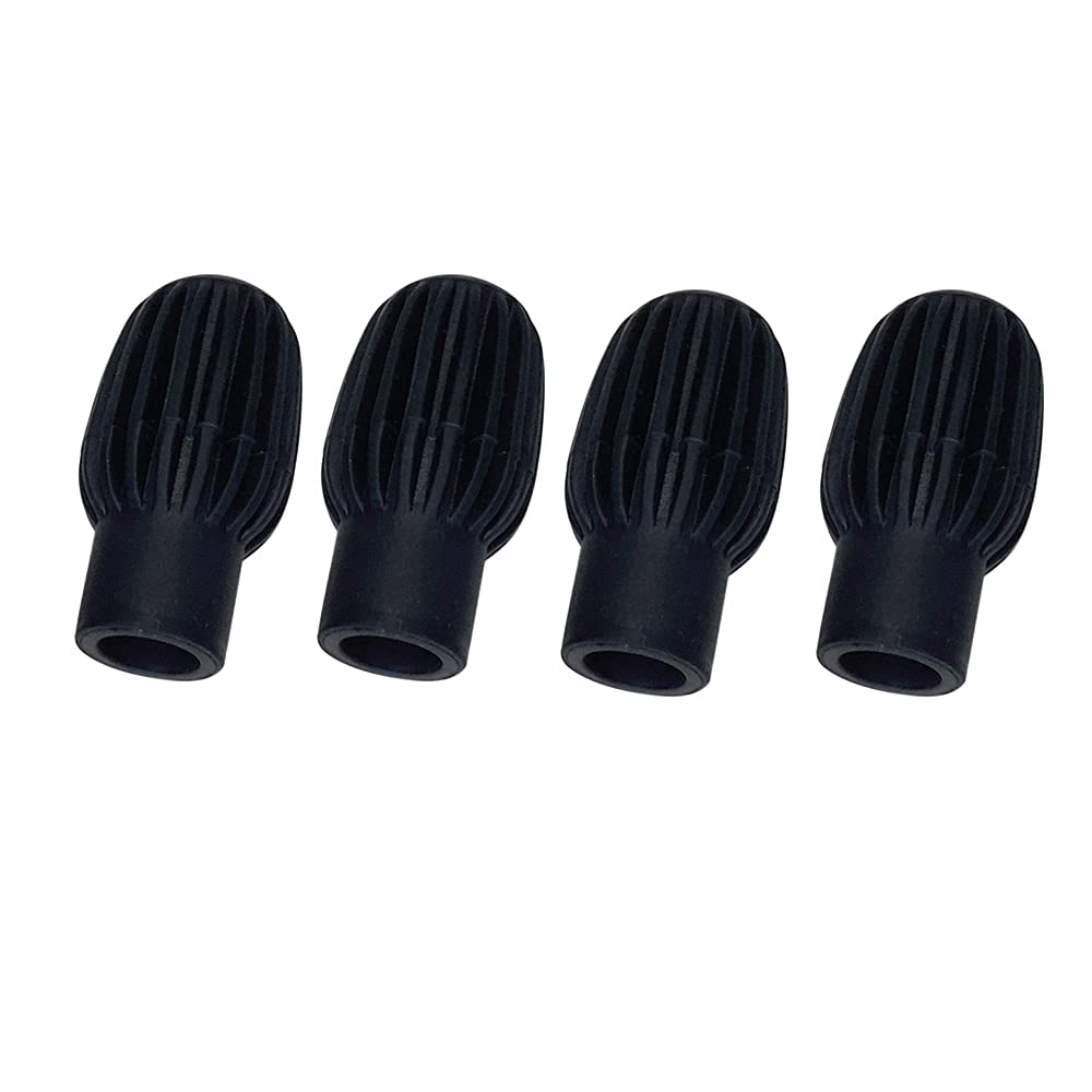 Alnicov 4 Pieces Drum Mute Drum Dampener Silicone Drumstick Silent Practice Tips for Drums Replacement Accessory,Black