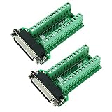 DB25 Breakout Connector D-sub Breakout 25 Pin Connector Female with Nut (Pack of 2)