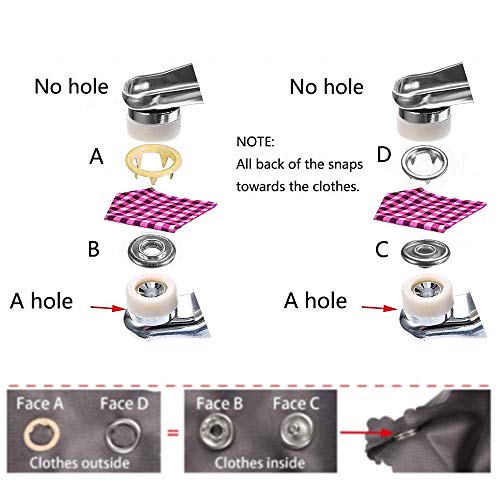 SUNTA 210 Sets 10 Colors Snap Fasteners Kit, 9.5MM Metal Snap Buttons Kit with Snap Pliers Press
