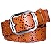 JASGOOD Women's Hollow Flower Genuine Cowhide Leather Belt With Alloy Buckle(Suit for pant size 27-34Inch,13-Orange-1.5 Wide)