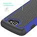 Oeago Shock-Absorption Dual Layer Defender Protective Case for LG Optimus Zone 3 / LG K4 LTE / LG Spree / LG Rebel LTE - Silicone Blue