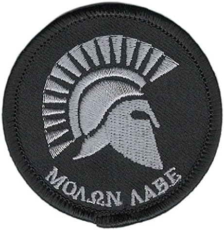 2pcs Spartan Molon Labe Come And Take Morale Grey Patch Hook Fastener