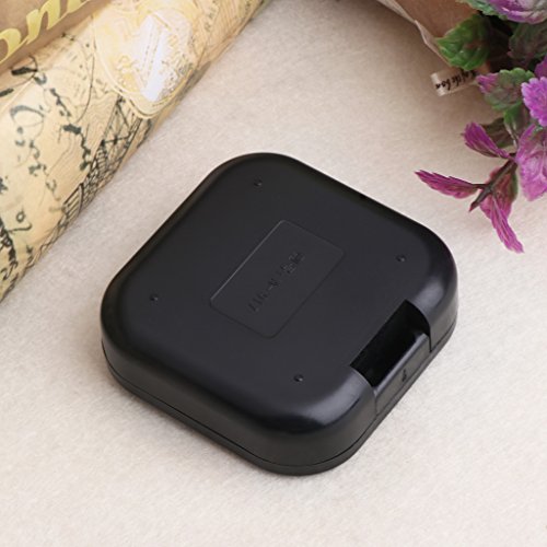 Bettal Portable Contact Lens Case Travel Kit Mirror +Bottle + Tweezers Container Holder (Black)