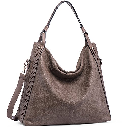 Gray Hobo Bag. Women Hobo Bags Oversized Leather Handbags PU Crossbody