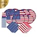 American Flag Patriotic Paper Tableware Set- 125 Pieces - Including Napkins, 10" Big Paper Dinner Plates,7" Dessert Plates and Paper Cups, complete set for Veterans day, Election day primary