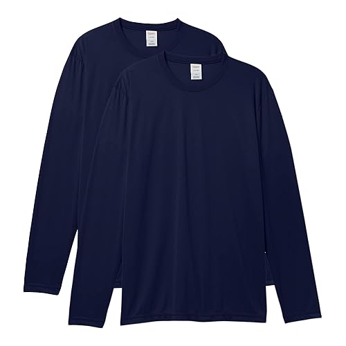Hanes Men's Long Sleeve Cool Dri T-Shirt UPF 50+, XX-Large, Pack ,Navy in  Oman Whizz Men