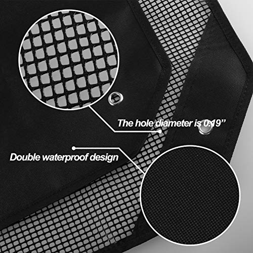 Timechee Air Conditioner Cover All Season,AC Covers for Outside Universal Center AC Unit Winter Waterproof Mesh and Heavy-Duty Tarpaulin Black 2 Pcs 36 x 36