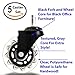 Office Addiction (Set of 5) Office Chair Replacement Wheels – Hardwood Safe 2.5-Inch Wheels – Ball Bearing Swivels – Floor Safe Design – Black/Clear