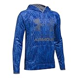 Under Armour Boys' Armour Fleece Printed Big Logo Hoodie, Ultra Blue /Ultra Blue, Youth Large