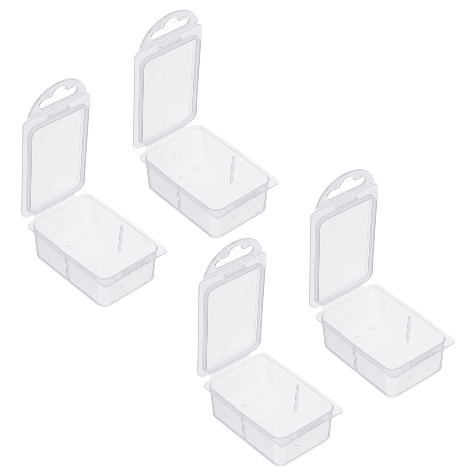 Fishing Tackle Accessory Box, 4 Pack Plastic Fish Lure Bait Hooks Storage Organizer Case, Clear