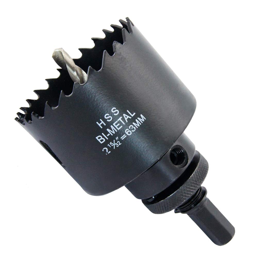 LAIWEI 2.48inch Bi-Metal Hole Saw, 63mm, Steel, Hole Saw, Compatible with Metal, Wood, Plastic — image 1
