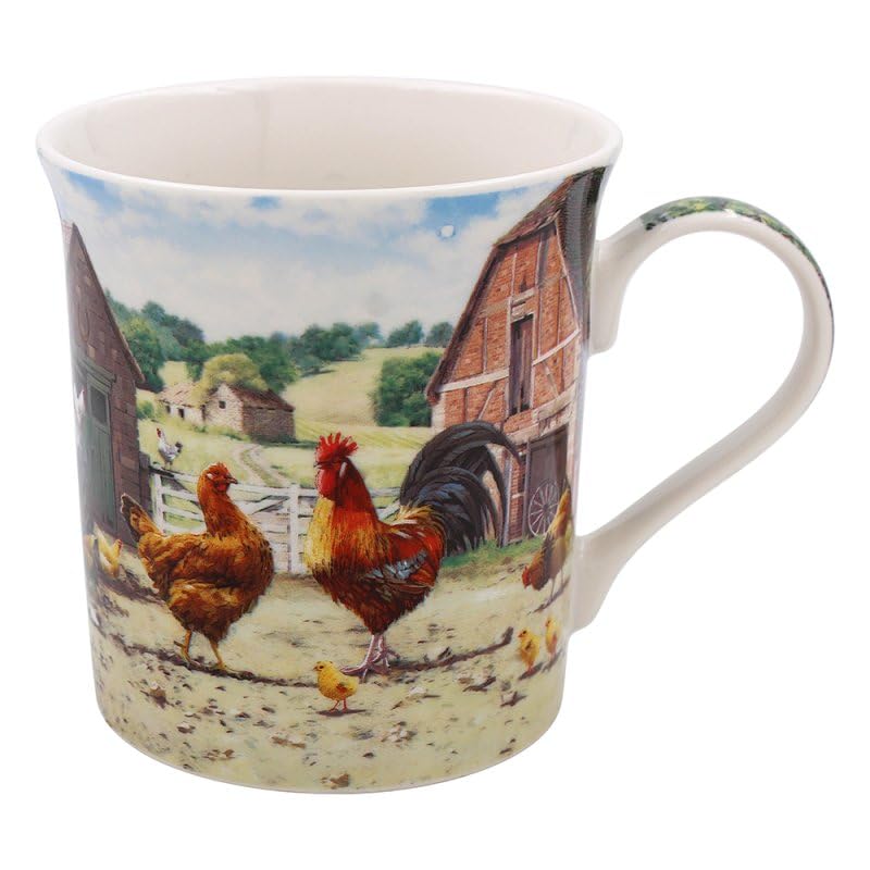 Lesser & Pavey Cockerel & Hen Mug | Ceramic Coffee Mugs for Home or Work | Premium Design Mugs for All Occasions | Lovely Mug for Tea, Coffee & Hot Drinks - Macneil Studios