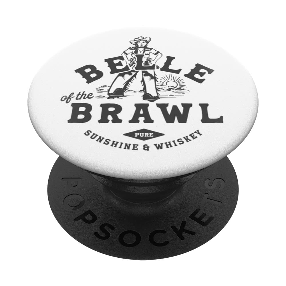 Belle Of The Brawl: Cute Retro Western Cowgirl Outlaw Pinup PopSockets Swappable PopGrip