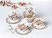 Jusalpha® Fine Bone China Coffee Cups Flower Series Teacup Saucer Spoon with Teapot Warmer & Filter, 16 pcs in 1 set (FL-Glass pot 02)