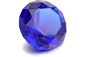 Yiasangly 60mm Crystal Glass Diamond Shaped Decoration, Crystal Diamond Paperweight Jewelry for Home Office Decor, Wedding Centerpieces Decoration, Valentine's Day Gift - Blue