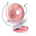 Oct17 Portable Stroller Table Fan Rechargeable Battery USB Mini Battery Operated Clip on Mini Desk Fan for Home Office Baby Stroller Car Laptop Study Gym Camping Tent - Pink