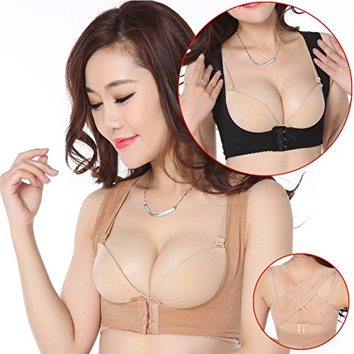 ChiTronicÂ® Women Adjustable Shoulder Posture Corrector Chest Brace Support Belt Vest (XL, Beige)