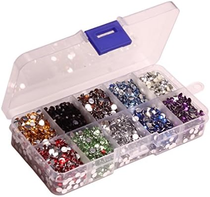 Meicry beads 1 Box About 8000 Pcs Faceted Flat Half Round Resin Rhinestones Cabochons Glitter Diamond Gems Decorations for Cell Phone Nail Art