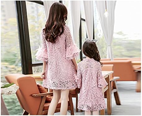 Amazon Lisa Pulster 親子服 母と娘 お揃い ワンピース 親子 ペアルック ドレス レデイース ガールズ レースワンピース 夏 春 発表会 結婚式 入園式 演奏会 フォーマル ワンピース チュニック 通販